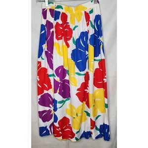 Vintage 1990s Jimmy Garcia NY Skirt Bright Flowers